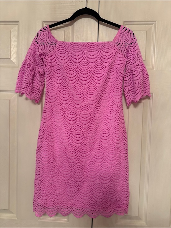 Lilly Pulitzer Dresses & Skirts - Lilly Pulitzer Bright Pink Lace Mini Dress